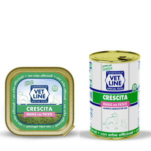 Vetline Vet Line Umido Crescita Maiale e Patate per Cuccioli Puppy 400 gr