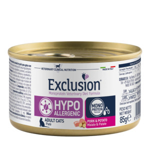 Exclusion 1 x 85 gr Hypoallergenico Maiale e Patate per Gatti