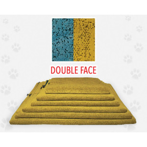 Nasonero® Nasonero Tappetino per Animali h.1 cm Double Face Blu Petrolio / Giallo Senape 6 113x78cm