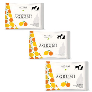 Derbe Natural Derma Pet by Salviette Agrumi per Cani Gatti e Cuccioli 3 Pz 100% Biodegradabili