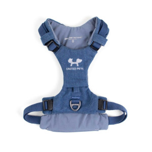 United Pets Pettorina H per Cani Imbottita Linea CityLife Blue Jeans M