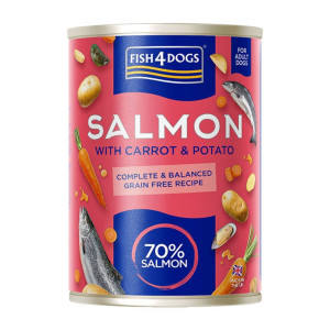 Fish4Dogs 1 x 395 g Finest Complete Umido Salmone con Carota e Patata per Cani Adulti