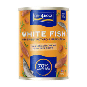 Fish4Dogs Finest Complete Umido Pesce Bianco e Patate Dolci e Fagiolini per Cani Adulti 395 g