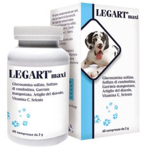 Aurora biofarma Legart Maxi Supporto della Funzione Articolare per Cani e Gatti 60 cpr 2 gr