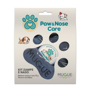 Mugue Kit Balsamo per Zampe e Naso per Cani e Gatti con Panno in Microfibra Paw&Nose Care 30 g