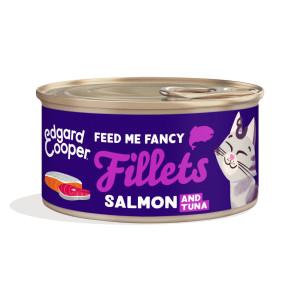 Edgard &amp; Cooper Edgard & Cooper Sfilaccetti per Gatti Adulti Salmone con Tonno in Brodo di Pesce 70 g