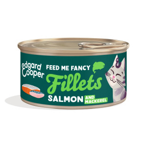 Edgard &amp; Cooper Edgard & Cooper Sfilaccetti per Gatti Adulti Salmone con Sgombro in Brodo di Pesce 70 g