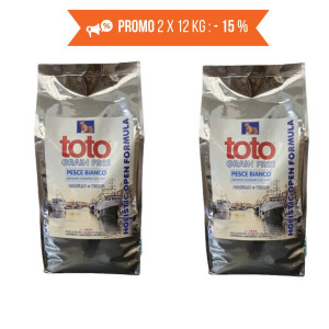 Toto PROMO 2 x 12 Kg Holistic Open Formula Pesce Bianco Nasello e Trota Grain Free per Cani (€ 91,29 A SACCO)