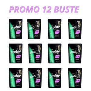 12 x 85 g Prolife Cat Lifestyle Kitten Salmone Umido per Gattini