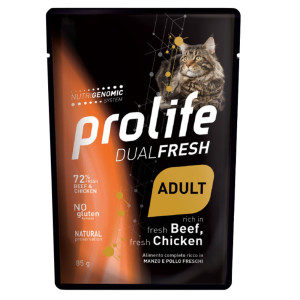 Prolife® Prolife Cat Dual Fresh Adult Manzo e Pollo Umido per Gatti