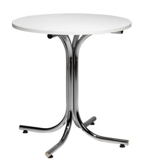 Matsalsbord Big Apple, Ø 1100 mm vit/krom