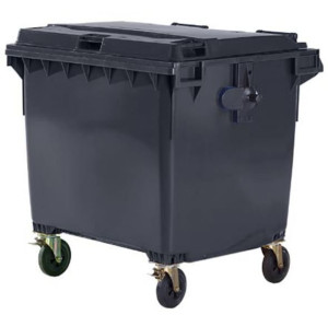 Sopkärl på hjul Vilma, volym 1100 l, BxHxD 1370 x 1470 x 1115 mm, antr