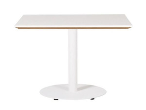 Soffbord Trend, 700x700 mm, rund fot, vit/OUTLET