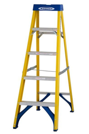 Glasfiberstege, höjd 1670 mm, 6 steg med platform