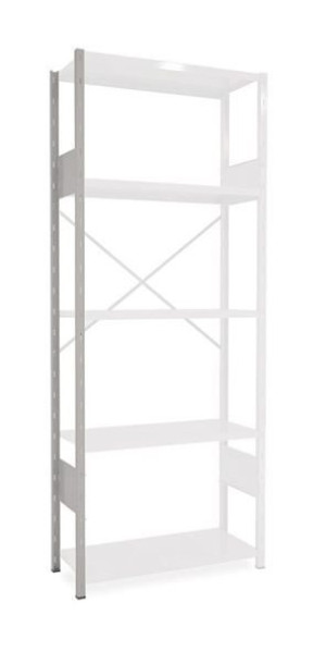 Lagerhylla  Hyllgavelstege, öppen, DxH 400x2500, vit