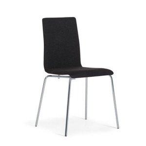Skalstol Elin, stapelbar, 4-pack, svart/krom