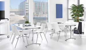Lunchbord Jonas, 1800x800 mm, krom/vit