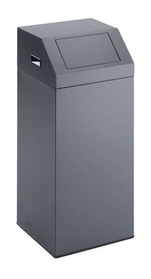 Källsorteringsbehållare, 76 l, BxDxH 380x380x890 mm, silver