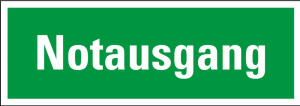 Rettungszeichen: Notausgang, grün-weiß, Kunststoff, 297 x 105 mm, 1 Stück