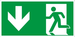 Rettungszeichen: Notausgang, grün-weiß, ASR/ISO, Aluminium, extra stark, 400 x 200 mm