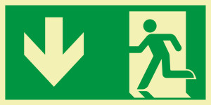 PERMALIGHT® power Rettungszeichen: Notausgang, ASR/ISO, Kunststoff selbstklebend lang nachleuchtend, 300 x 150 mm
