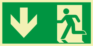 PERMALIGHT® power Rettungszeichen: Notausgang, ASR/ISO, Kunststoff, langnachleuchtend, 600 x 300 mm