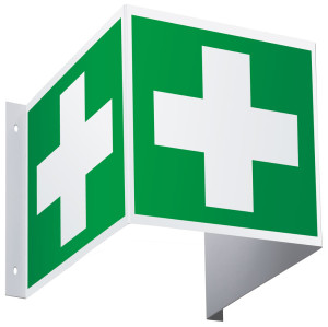 Rettungsschild Erste Hilfe, 3D, ASR/ISO, Kunststoff, 200 x 200 mm