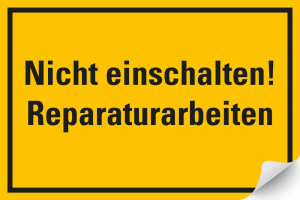 Warnschild / Warnzeichen: Nicht einschalten! Reparaturarbeiten, Magnetfolie, 300 mm x 200 mm, 1 Stück