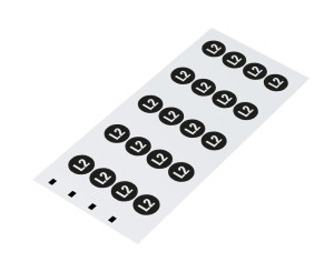 Leiterkennzeichen: Wechselstromnetz L2, schwarz-weiß, RoHS konform, Folie selbstklebend, Ø 25 mm, 7 St./Bogen