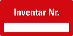 Inventaretikett: Inventar Nr., Zeile zum Selbstbeschriften, rot, fälschungssichere Folie, 40 x 20 mm, 16 St./Bogen