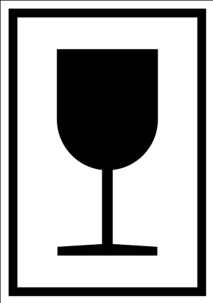Verpackungskennzeichen Vorsicht zerbrechlich, Haftpapier permanent, 74 x 105 mm, 1000 St./Rolle