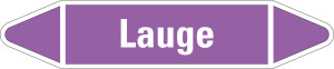 Rohrleitungsetikett: Lauge, violett-weiß, für Rohre mit Ø 60 - 90 mm, Standardfolie, 310 x 52 mm, 3 St./Bogen