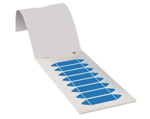 Rohrleitungseinzeletiketten zum Beschriften, blau, Folie, 17 x 75 mm, 80 St./Heft