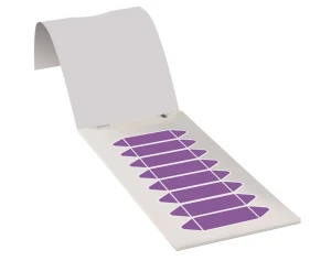 Rohrleitungseinzeletiketten zum Beschriften, violett, Folie, 17 x 75 mm, 80 St./Heft