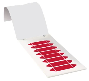 Rohrleitungseinzeletiketten zum Beschriften, rot, Folie, 17 x 75 mm, 80 St./Heft