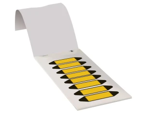Rohrleitungseinzeletiketten zum Beschriften, gelb, Folie, 17 x 75 mm, 80 St./Heft