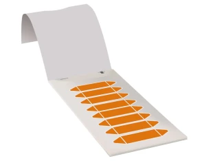 Rohrleitungseinzeletiketten zum Beschriften, orange, Folie, 17 x 75 mm, 80 St./Heft