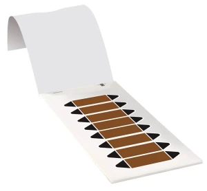 Rohrleitungseinzeletiketten zum Beschriften, braun/schwarz, Folie, 17 x 75 mm, 80 St./Heft