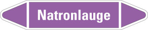 Rohrleitungsetikett: Natronlauge, violett-weiß, für Rohre mit Ø 25 - 40 mm, Standardfolie, 154 x 26 mm, 5 St./Bogen