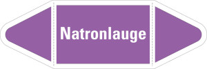 Rohrleitungsetikett: Natronlauge, violett-weiß, für Rohre mit Ø ab 90 mm, Standardfolie, 440 x 100 mm, 2 St./Bogen