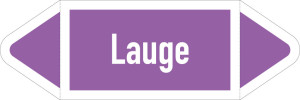 Rohrleitungsetikett: Lauge, gemäß DIN 2403, violett-weiß, für Rohre mit Ø ab 90 mm, Standardfolie, 440 x 100 mm, 2 St./Bogen