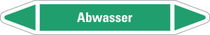 Rohrleitungsetikett: Abwasser, grün-weiß, für Rohre mit Ø 25 - 40 mm, Standardfolie, 154 x 26 mm, 5 St./Bogen