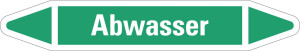Rohrleitungsetikett: Abwasser, grün-weiß, für Rohre mit Ø 40 - 60 mm, Standardfolie, 218 x 37 mm, 5 St./Bogen