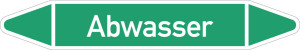 Rohrleitungsetikett: Abwasser, grün-weiß, für Rohre mit Ø 60 - 90 mm, Standardfolie, 310 x 52 mm, 3 St./Bogen