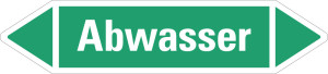 Rohrleitungsetikett: Abwasser, grün-weiß, für Rohre mit Ø ab 90 mm, Standardfolie, 440 x 100 mm, 2 St./Bogen
