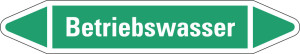 Rohrleitungsetikett: Betriebswasser, grün-weiß, für Rohre mit Ø 15 - 25 mm, Standardfolie, 96 x 17 mm, 8 St./Bogen