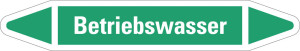 Rohrleitungsetikett: Betriebswasser, grün-weiß, für Rohre mit Ø 40 - 60 mm, Standardfolie, 218 x 37 mm, 5 St./Bogen