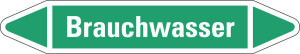 Rohrleitungsetikett: Brauchwasser, grün-weiß, für Rohre mit Ø 15 - 25 mm, Standardfolie, 96 x 17 mm, 8 St./Bogen