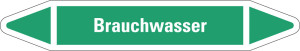 Rohrleitungsetikett: Brauchwasser, grün-weiß, für Rohre mit Ø 25 - 40 mm, Standardfolie, 154 x 26 mm, 5 St./Bogen