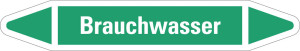 Rohrleitungsetikett: Brauchwasser, grün-weiß, für Rohre mit Ø 40 - 60 mm, Standardfolie, 218 x 37 mm, 5 St./Bogen